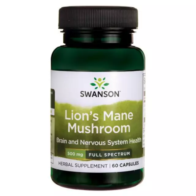 Swanson Vollspektrum Lion's Mane Mushroom (Löwenmähnen Pilz) 500 Mg 60 Kapseln