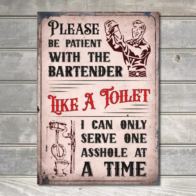 Bartender Sign Funny Bar Sign Man Cave Decor Vintage Pub Sign Metal Plaque