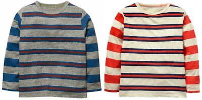 Boden Boys Hotchpotch stripe marl long sleeve t-shirt age 5 6 7 years NEW