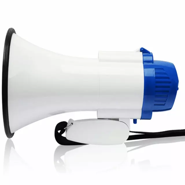 15w Loud Folding Pistol Grip Megaphone with Siren 500m Hailer Range Lightweight