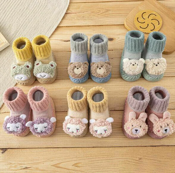 Pantofole antiscivolo invernali calde bambini bambina bambini bambini bambini piccoli calzini scarpe di cotone 3