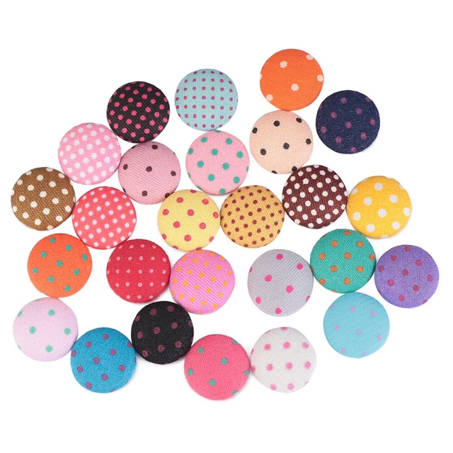 100 piezas hebilla de lunares aluminio * botones de pintura de algodón coloridos