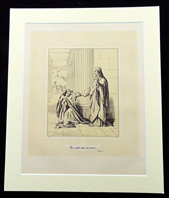 Jésus Christ Forgive The Sinner Livre De John Christian Bible Antique Gravure