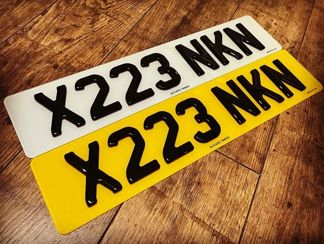 3D Gel Number Plates In Charles Wright Font  MOT/Road Legal  Standard Front Large Rear 21x6 - Foto 9