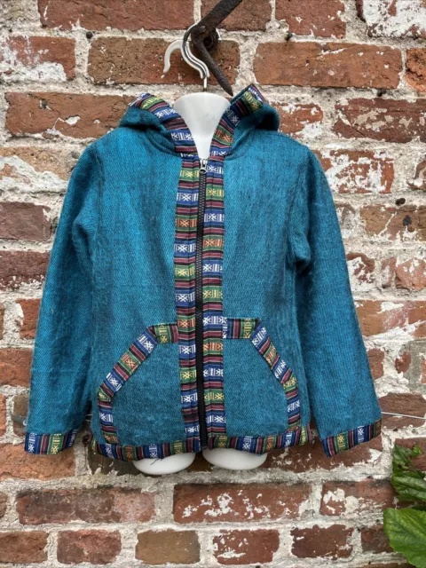 bambini etnico cashmilon, giacca in pile cappotto hippie/boho/festival, 5-6 anni