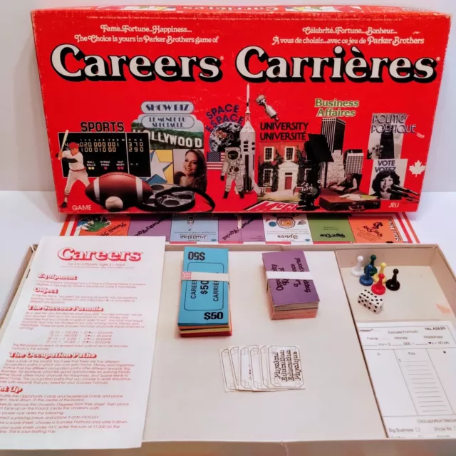 1979 Careers Board Game Parker Brothers Vintage Complete Bilingual French Englis