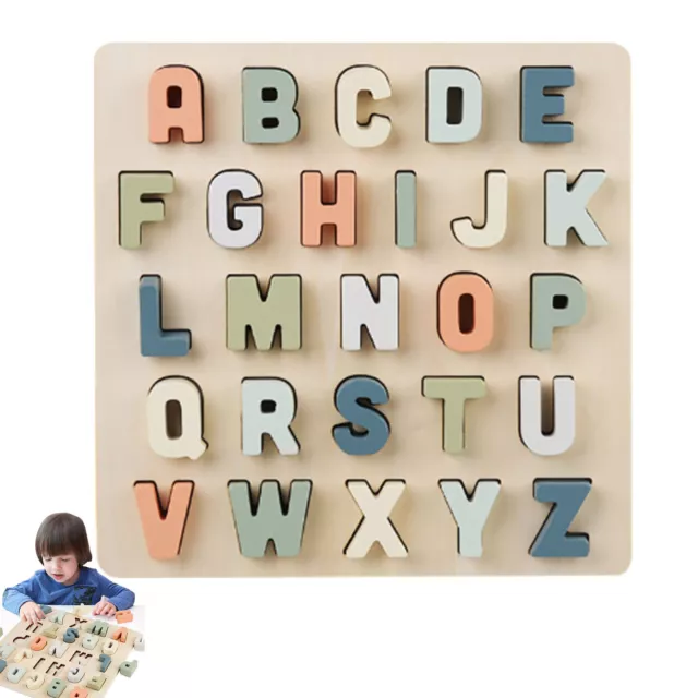 Alphabet Puzzle Wooden ABC Letter Puzzles for Toddlers Educational Learning Toys
