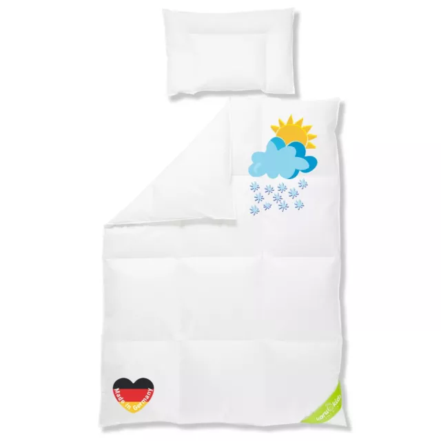 Koru Kids Kinder Bettdecken-Set Premium 100x135 cm mit Kopfkissen - 100% Daunen