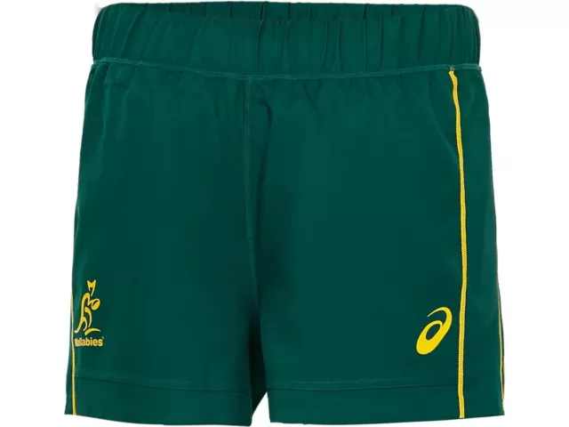 Asics Wallabies Match Day Rugby Shorts Mens Adults Bottoms Green