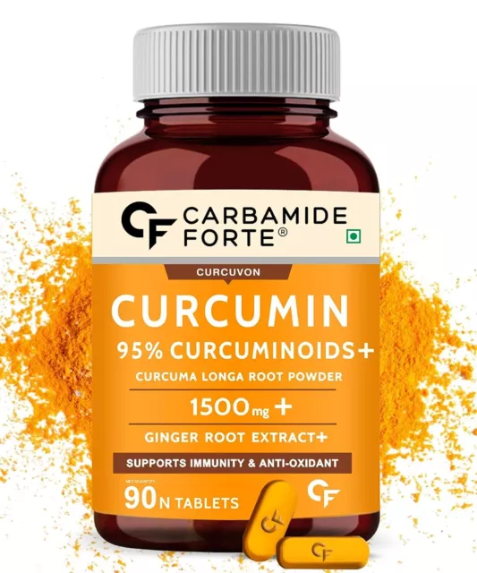 Carbamide Forte Curcumine Avec Piperine Tablettes Pour Unisexe 90 Comprimés