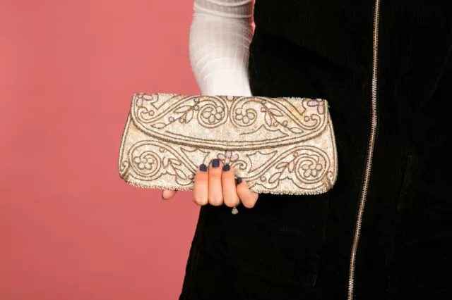 20s 30s Tapestry Embroidered Beaded Clutch Bag Evening Bag Deco Gatsby Flapper