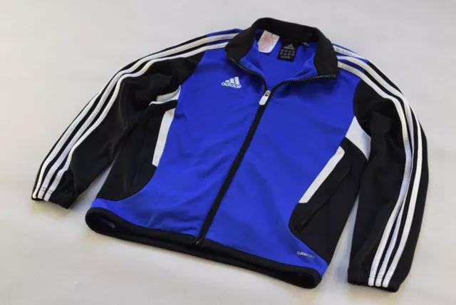 Adidas giacca allenamento giacca sportiva track top jogging blu casual bambino S 140