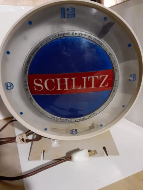 Vintage Schlitz Lighted Beer Clock 1961 Read Description Vintage Schlitz Lighted Beer Clock 1961 Read Description