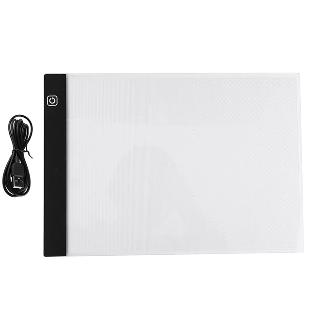 Tablero de dibujo LED Ultra A4 mesa de dibujo tableta almohadilla de luz libro de bocetos en blanco T1M6