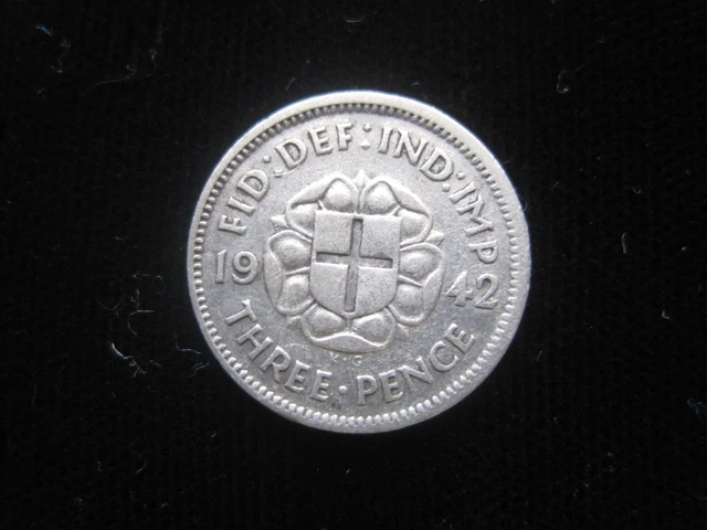 GREAT BRITAIN 3 Pence 1942 Silver George VI United Kingdom GB UK g1834# Coin
