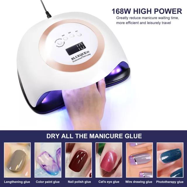 Lampada Unghia UV 168W 42 LED Asciuga Unghie Lampada UV Sensore Con 4 Timer
