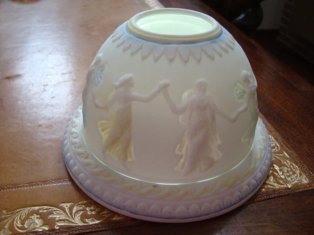 Photophore ( Litophane) En Biscuit Polychrome