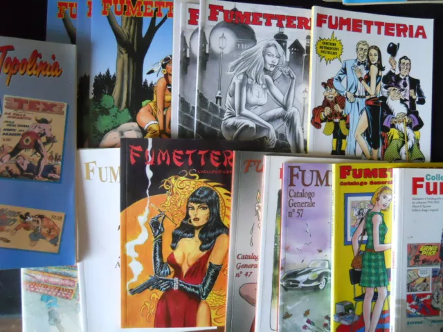 LOTTO di 16 Cataloghi Fumetti Comics fumetterie varie alcuni con adesivi [G239]