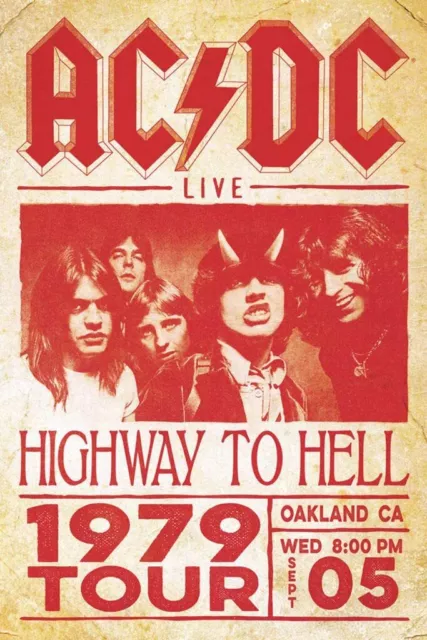 AC/DC Highway to Hell 1979 Tour Poster 24x36 inches