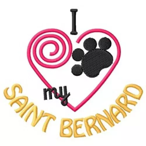I "Heart" My Saint Bernard Long-Sleeved T-Shirt 1445-2 Size S - XXL