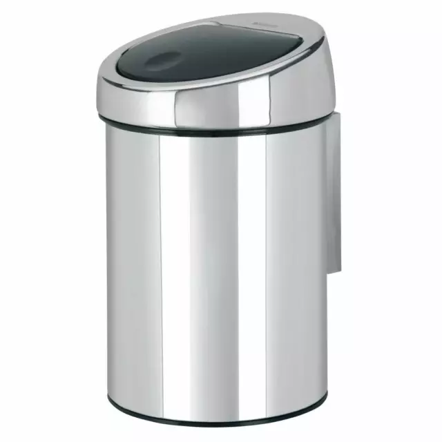 Brabantia Touch Bin Mülleimer Abfalleimer Papierkorb Wandhalterung Edelstahl 3 l