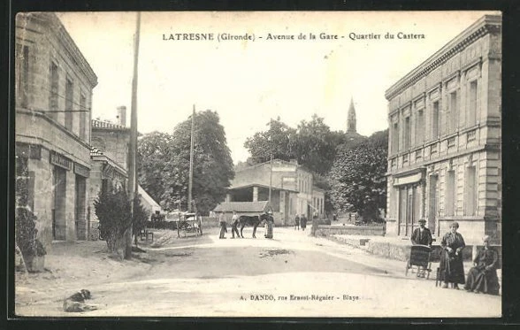 CPA Latresne, Avenue de la Gare et Quartier du Castera