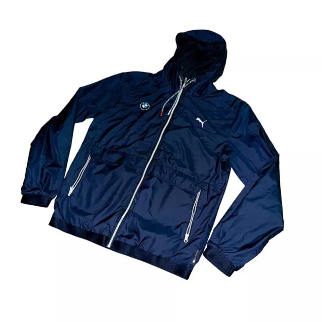 SUPER RARO PUMA BMW M Motorsport Uomo S Nylon Giacca a Vento Navy