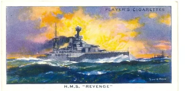 1939 Cigarette Cards by John Player Modern Naval Craft#3 H.M.S. REVENGE