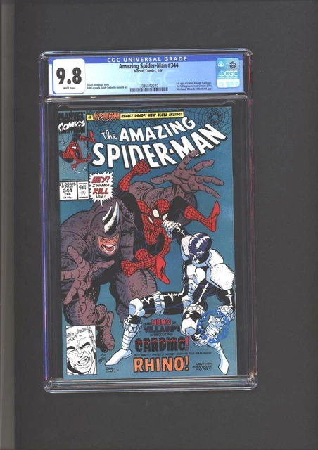 Amazing Spider-Man #344 CGC 9.8 1st App Of Cletus Kasady (Carnage) 1st Full App