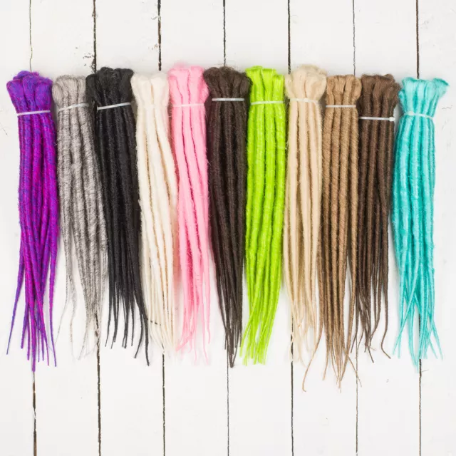 DreadLab - Short Single Ended Synthetic Dreadlocks (Pack of 10) Extensions 30 cm