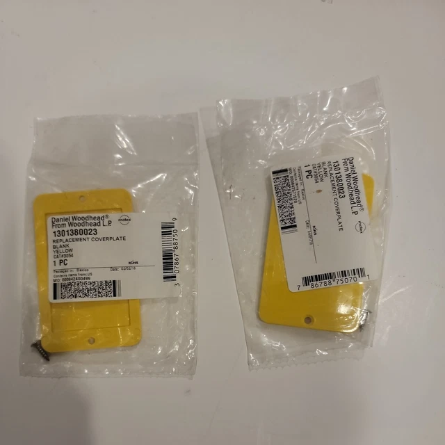 Lot of 2 Pcs Daniel Woodhead Blank Cover Plates - P/N 3054