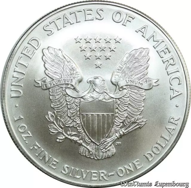 B7518 USA Dollar Liberty American eagle Oz 999% 2000 Silver BU GEM