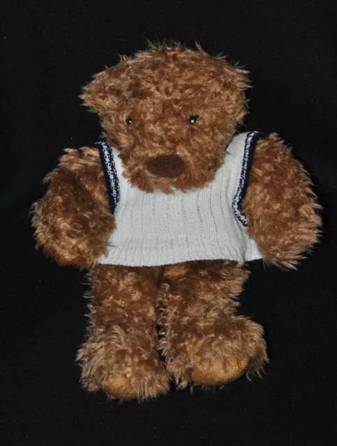 PELUCHE DOUDOU OURS IKEA brummig brun marron pull blanc 28 cm TTBE