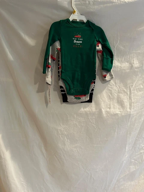 Newborn Baby Boy Carters 3-Piece Tis The Season Holiday Truck Outfit Set NWT 