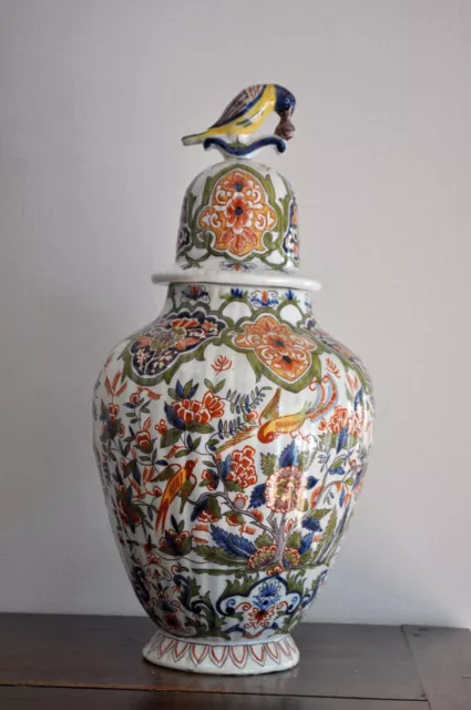 Vase - Pot couvert - Faience de Delft - Circa 1850