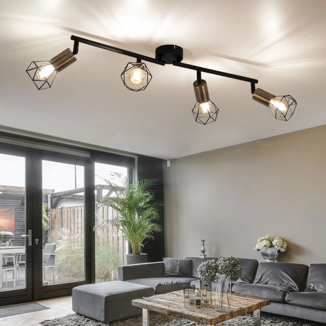 PLAFONIERA BINARIO FARETTI Spot da Soffitto Orientabile Luci Soggiorno ...