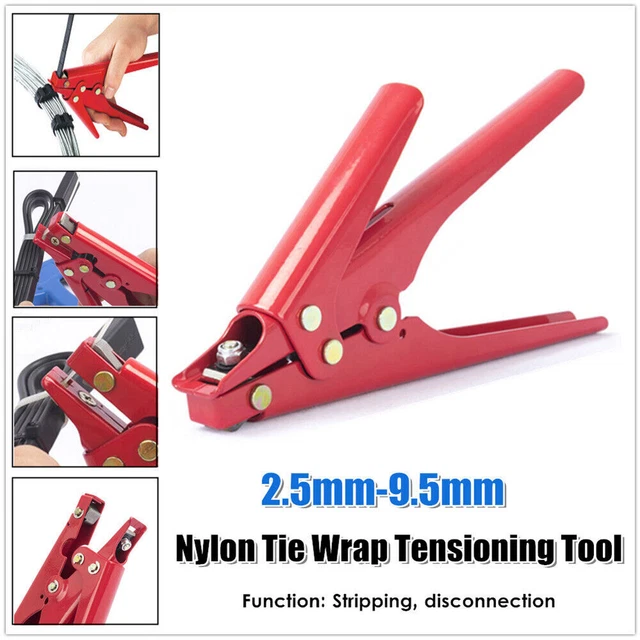 2.5-9.5mm Nylon Tie Wrap Tensioning Tool Cable Steel Wire Tightener Crimper Cut