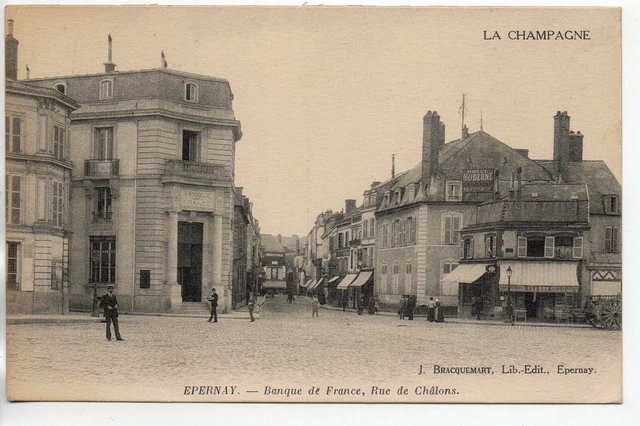 EPERNAY - Marne - CPA 51 - Commerces - la banque de France rue de Chalons -