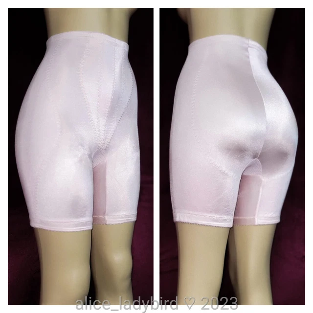 SMOOTH Vintage SATIN Silky PINK Long-Leg GIRDLE Tight Panty ~XL