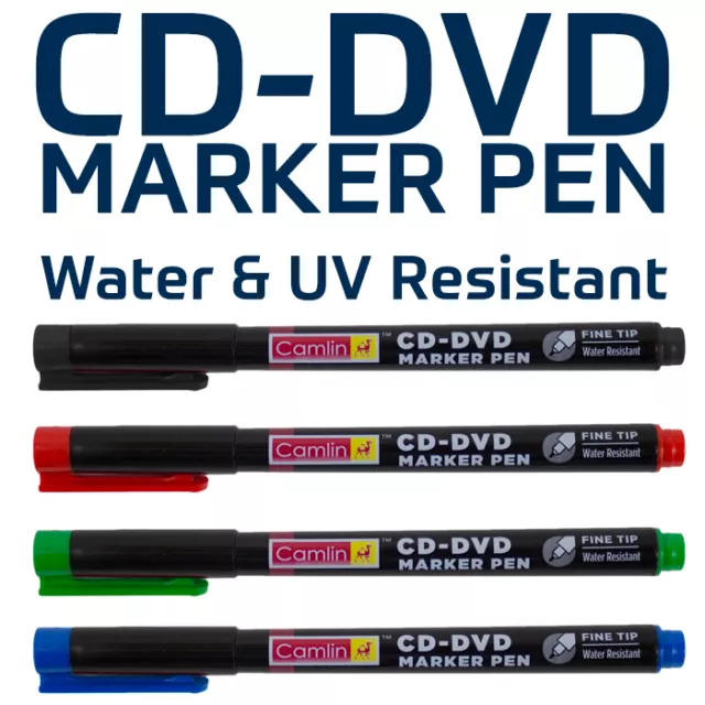 CD-DVD MARKER PEN 4 Pcs FINE TIP WATER/ UV RESIST 4 COLOURS SMOOTH DARK  MARKING £3.89 - PicClick UK