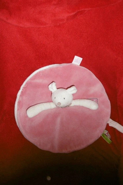 Doudou Plat Rond  MOULIN ROTY Souris Rose Capucine et Myrtille