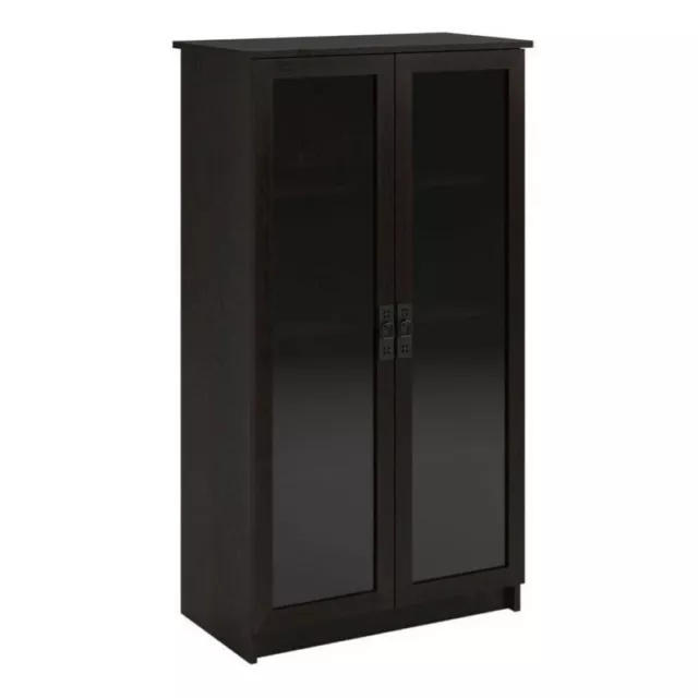 Altra Furniture 4-Shelf Glass Door Barrister Bookcase in Black Forest