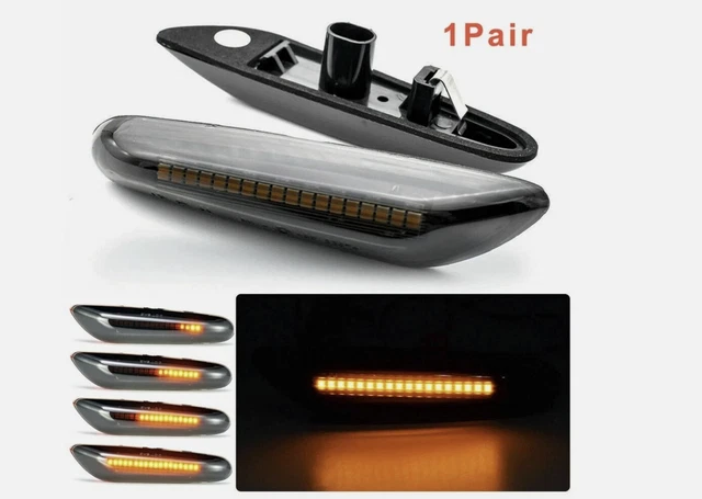 Clignotants Latéraux LED Pour BMW Série 1 E81 E82 E87 E88, Série 3 E46 E90 E91 E92 E93 - Transparent