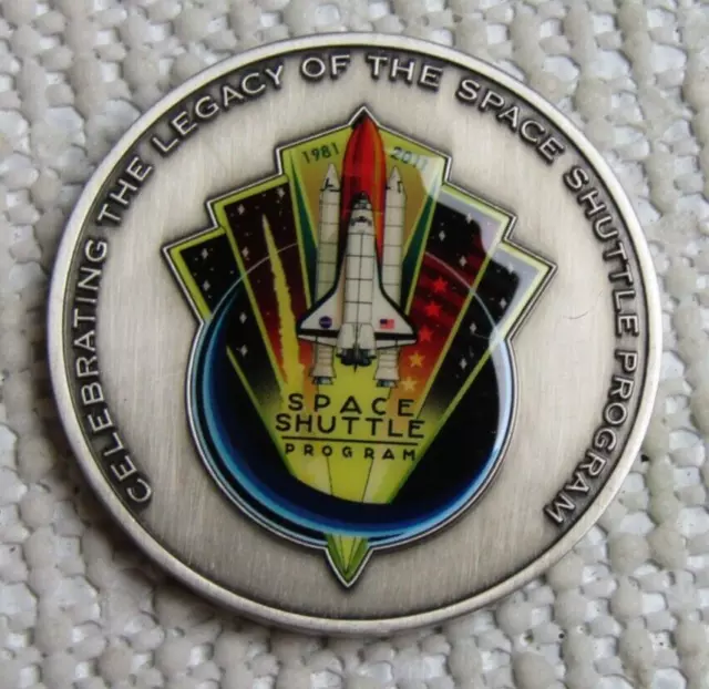 Space Shuttle Commemorative Nasa Coin-Medallion Containing Flown Shuttle Metal