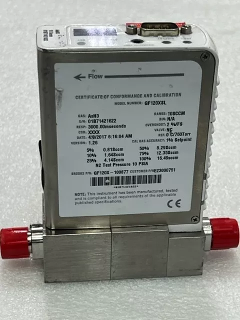 Brooks Instrument GF120XSL Thermal Mass Flow Controller Used Non Working Brooks Instrument GF120XSL Thermal Mass Flow Controller Used Non Working