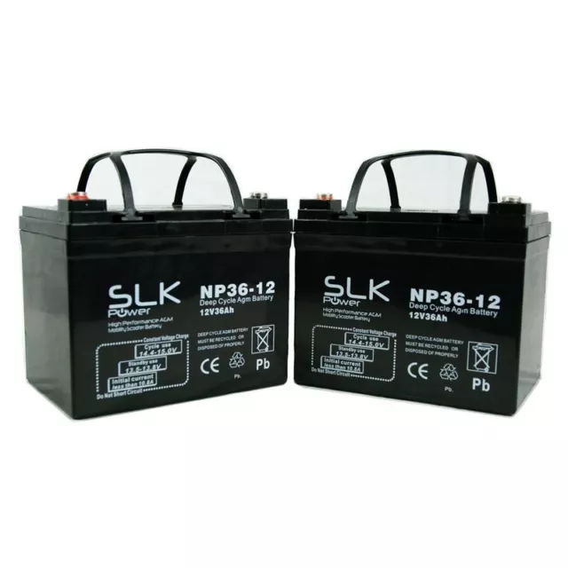 2 x 12V 36AH SLK POWER MOBILITY SCOOTER BATTERIES Replaces Universal UB12350 2