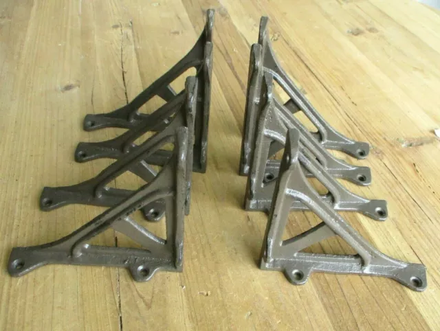 8 Cast Iron ANGLE Brackets Garden Braces Shelf Bracket Corbels Rustic Shelf