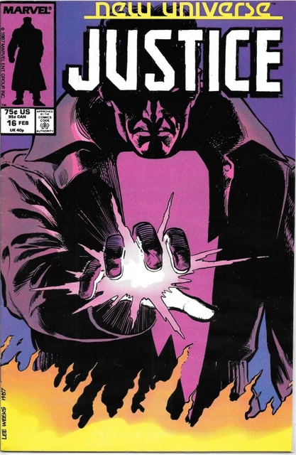 Justice Comic Book #16 Marvel Comics 1988 VERY FINE