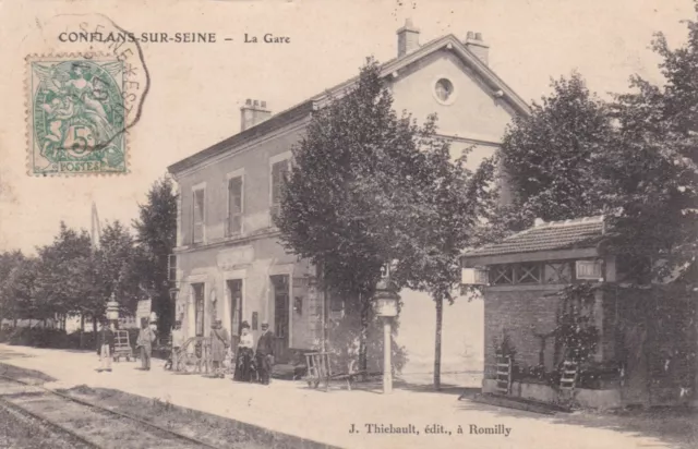 Cpa - Conflans Sur Seine - La Gare