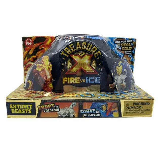 TREASURE X FIRE Vs Ice Extinct Beasts NEW, Real Gold Search 1 Unit EUR